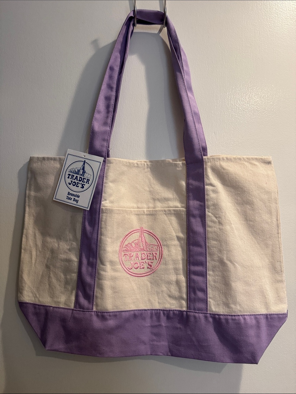 Trader Joes Lavender Tote Bag-Large